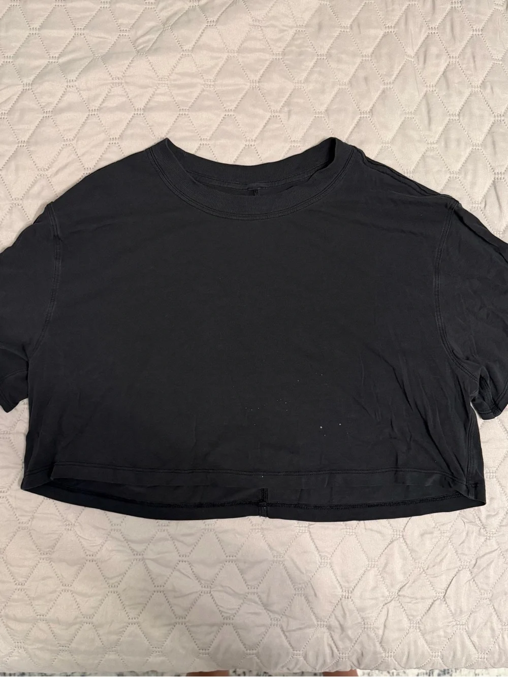 Lululemon Black Cropped Crewneck Tee - Size 8
